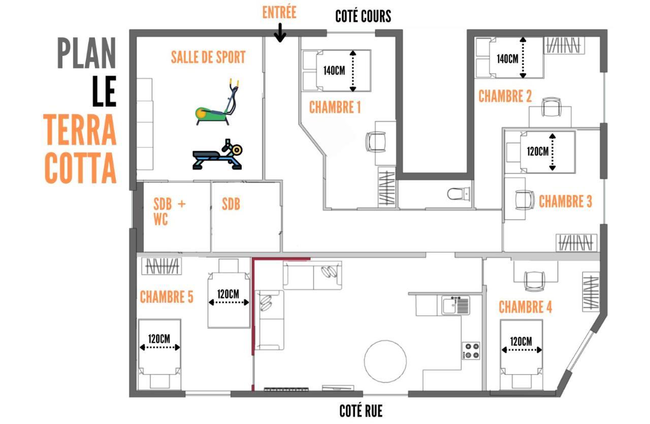Le Terracotta Ideal Groupe Salle De Sport Parking Gratuit Troyes Bagian luar foto